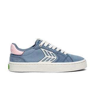 Dámské volnočasové boty Cariuma CATIBA PRO 2.0 Mirage Blue Suede and Cordura Ivory Logo Rose Sneaker
