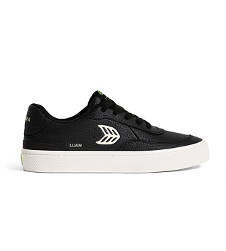 Pánské volnočasové boty Cariuma LUAN PRO Black Premium Leather Ivory Logo Sneaker