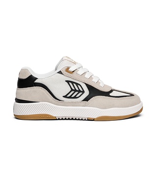 Pánské volnočasové boty Cariuma Skategoat C25 PRO Off-White Mesh Light Cream Suede Black Accents Sne