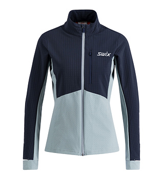 Női technikai pulóver Swix Pace Hybrid Full Zip Midlayer W