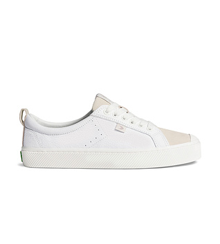 Pánské volnočasové boty Cariuma OCA Low White Premium Leather Vintage White Suede Sneaker