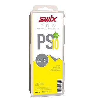 Skluzný vosk Swix PS10 Yellow 0°C/+10°C, 180g