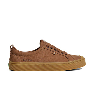 Pánské volnočasové boty Cariuma OCA Low Gum Sienna Brown Premium Leather Sneaker