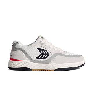 Dámské volnočasové boty Cariuma UBA PRO Smoke White Suede Off-White Mesh Black Logo Red Sneaker