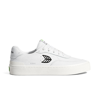 Pánské volnočasové boty Cariuma LUAN PRO White Premium Leather Black Logo Sneaker