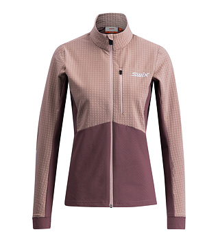 Női technikai pulóver Swix Pace Hybrid Full Zip Midlayer W