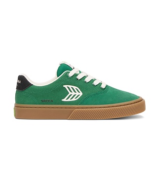Pánské volnočasové boty Cariuma NAIOCA PRO Stripe Suede and Canvas Lush Green