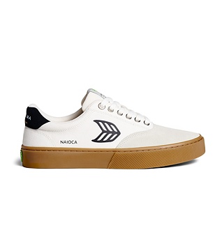 Dámské volnočasové boty Cariuma NAIOCA PRO Stripe Suede and Canvas Gum Vintage White