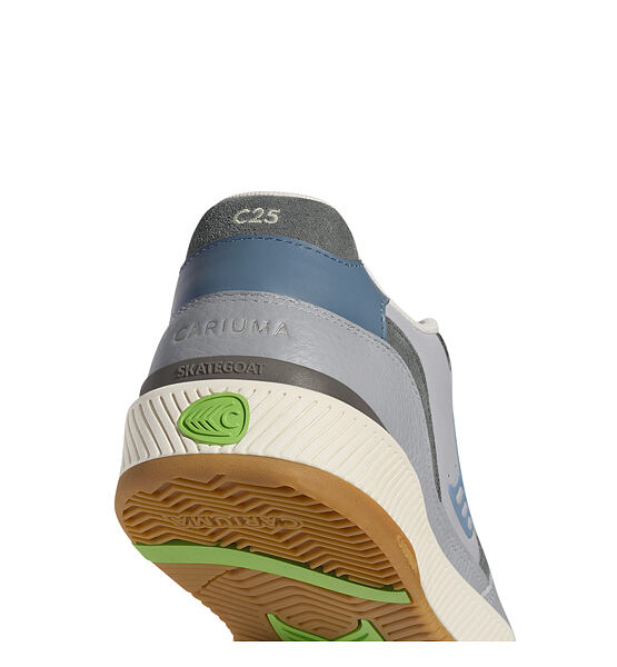 Pánské volnočasové boty Cariuma Skategoat C25 Onyx Grey Leather Faded Denim Logo Charcoal Grey Sneak
