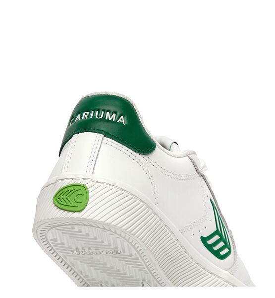 Pánské volnočasové boty Cariuma SALVAS White Leather Abundant Green Logo Sneaker