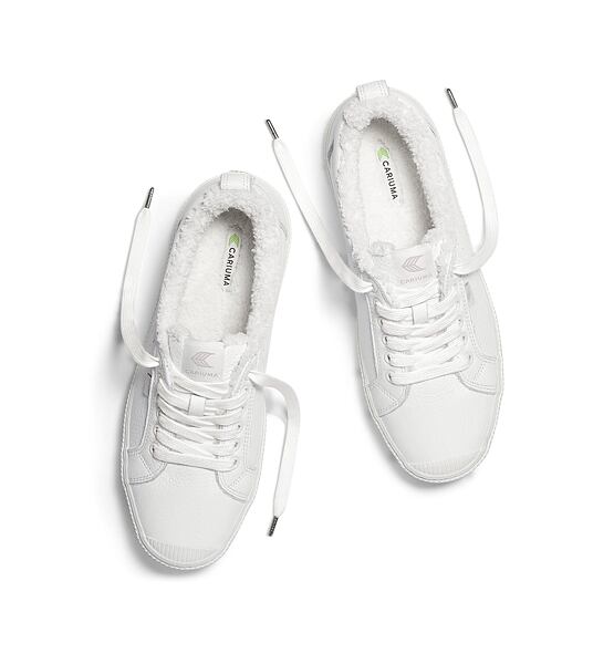 Dámské volnočasové boty Cariuma OCA Therma Low White Premium Leather Sneaker