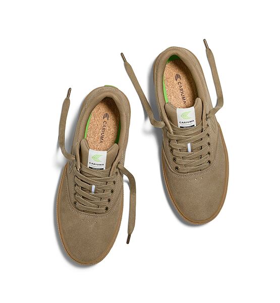 Dámské volnočasové boty Cariuma NAIOCA PRO Gum Burnt Sand Suede and Canvas Burnt Sand Logo Sneaker