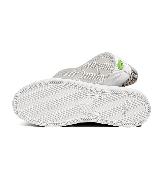 Pánské volnočasové boty Cariuma SALVAS White Leather Silver Cloud Logo Snake Skin Print Sneaker