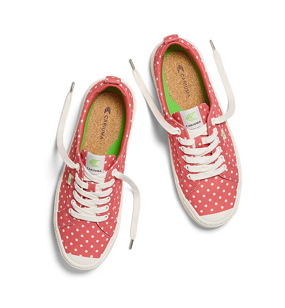 Dámské volnočasové boty Cariuma OCA Low Watermelon Canvas White Polka Dots Sneaker