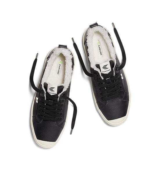 Dámské volnočasové boty Cariuma OCA Therma Low Black Premium Leather Sneaker