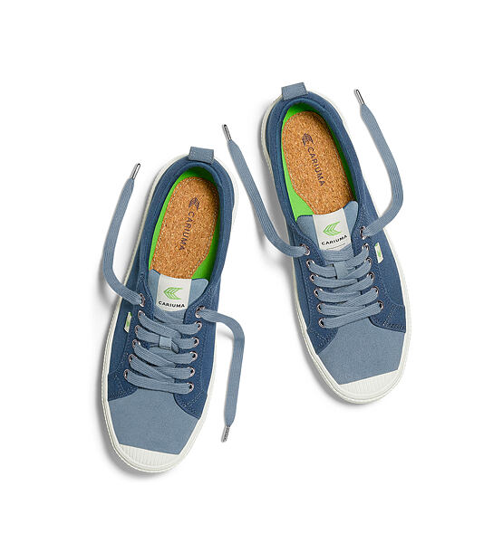 Dámské volnočasové boty Cariuma OCA Low Shadow Blue Canvas Mirage Blue Suede Sneaker