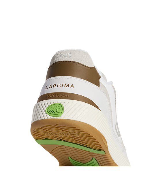 Pánské volnočasové boty Cariuma Skategoat C25 White Leather Silver Cloud Logo Camel Sneaker