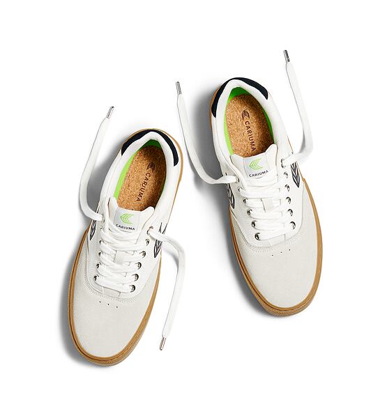 Dámské volnočasové boty Cariuma NAIOCA PRO Stripe Suede and Canvas Gum Vintage White