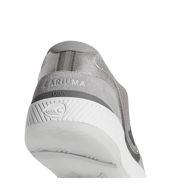 Dámské volnočasové boty Cariuma UBA Light Grey Suede and Mesh Charcoal Grey Logo Silver Accents Snea