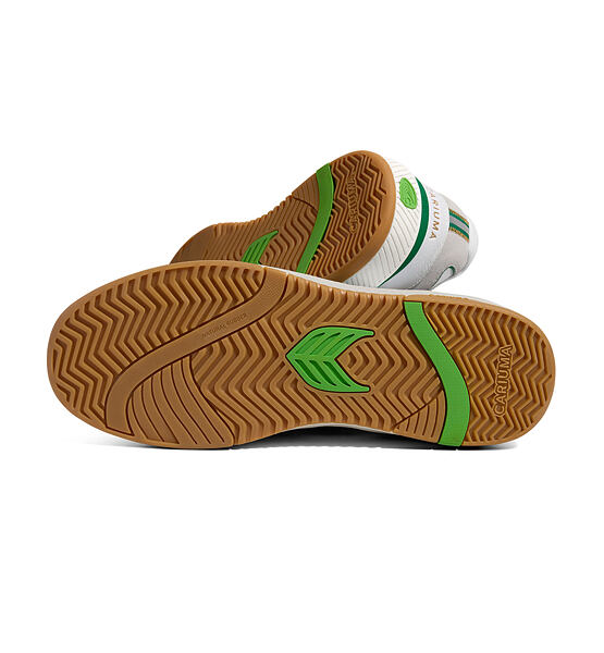 Dámské volnočasové boty Cariuma UBA Gum White Leather Green Logo Sneaker