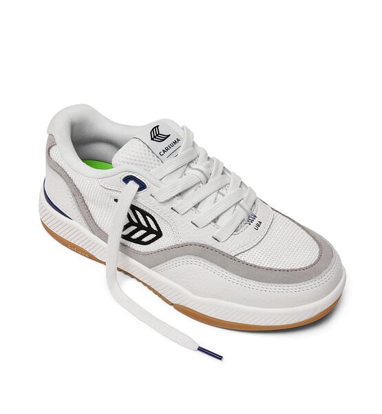 Pánské volnočasové boty Cariuma UBA PRO Off-White Suede and Smoke White Mesh Black Logo Sneaker