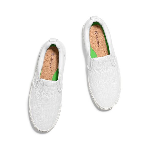 Dámské volnočasové boty Cariuma SLIP-ON White Premium Leather Sneaker
