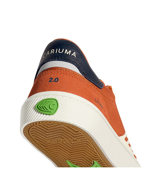 Dámské volnočasové boty Cariuma CATIBA PRO 2.0 Burnt Orange Suede and Cordura Ivory Logo Navy Sneake