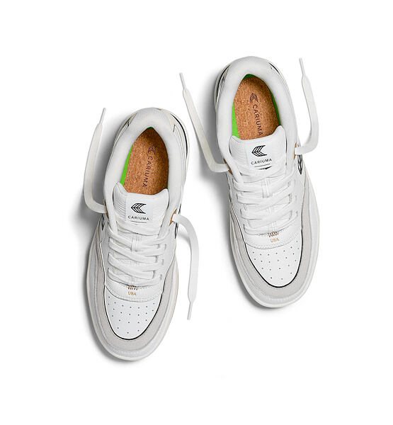 Pánské volnočasové boty Cariuma UBA Gum White Leather Black Logo Sneaker