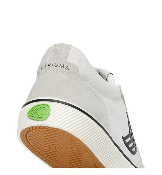 Pánské volnočasové boty Cariuma VALLELY PRO Vintage White Suede and Off-White Cordura Black Logo Sne