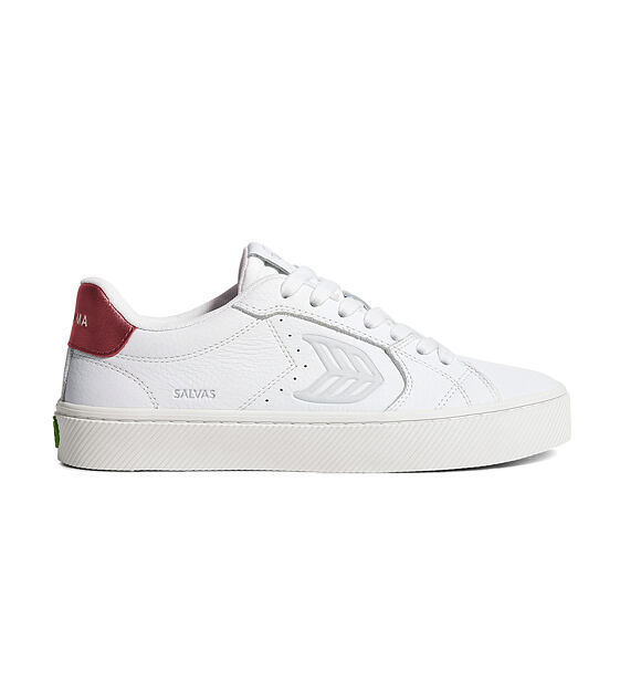 Pánské volnočasové boty Cariuma SALVAS White Premium Leather Ice Logo Metallic Red Sneaker