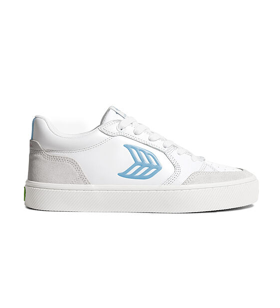 Dámské volnočasové boty Cariuma VALLELY White Leather Vintage White Suede Argentina Blue Logo Sneake