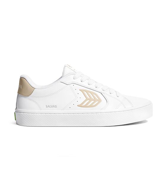 Dámské volnočasové boty Cariuma SALVAS White Leather Shifting Sand Logo Sneaker 