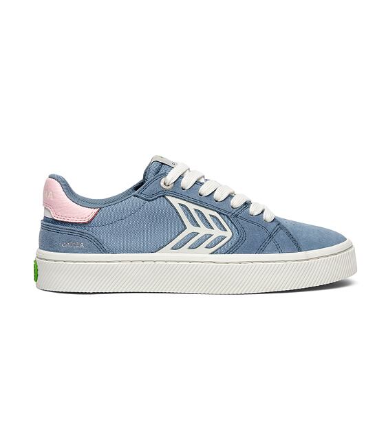 Dámské volnočasové boty Cariuma CATIBA PRO 2.0 Mirage Blue Suede and Cordura Ivory Logo Rose Sneaker