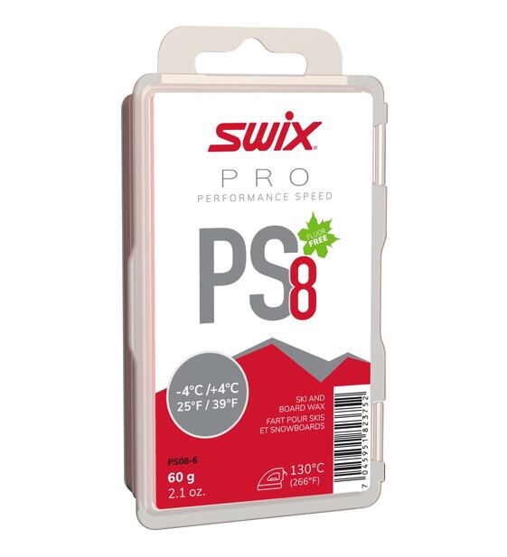 Skluzný vosk Swix PS8 Red -4°C/+4°C, 60g
