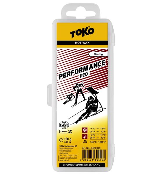 Skluzný vosk Toko Performance red 120g