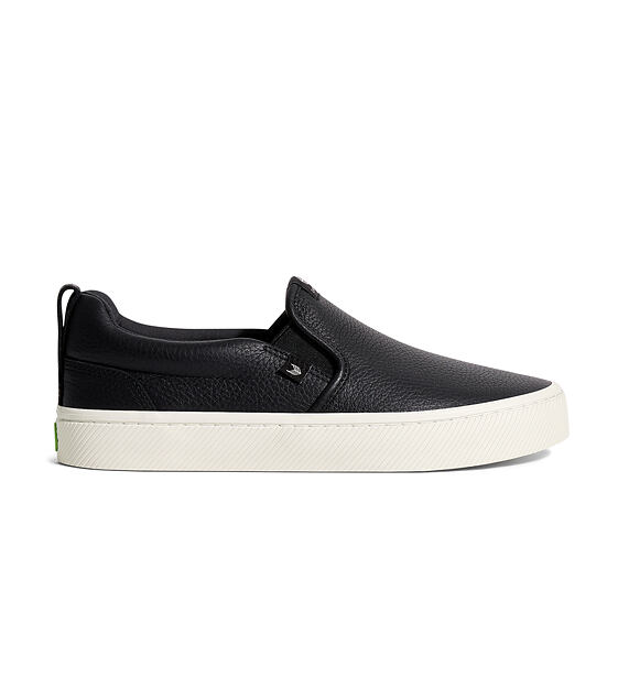 Pánské volnočasové boty Cariuma SLIP-ON Black Premium Leather Sneaker