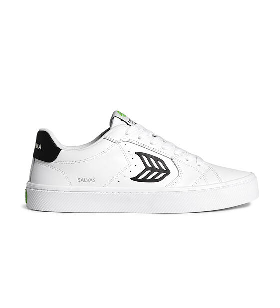 Dámské volnočasové boty Cariuma SALVAS White Leather Black Logo Sneaker