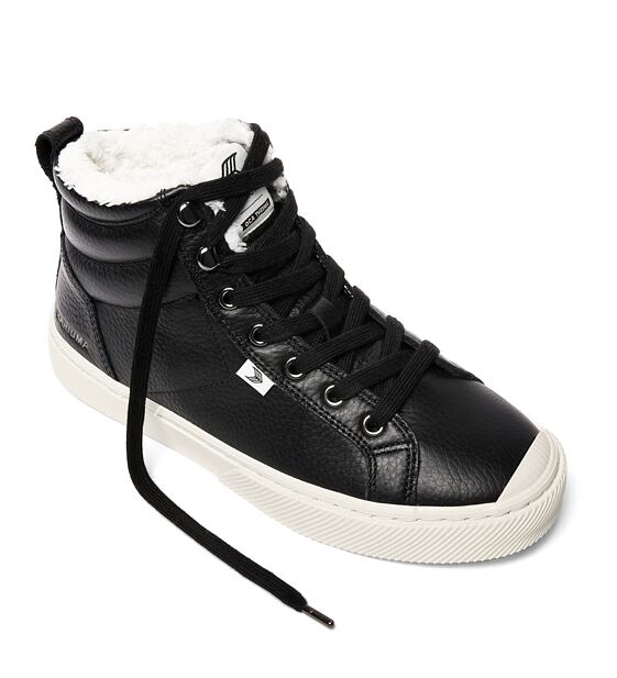 Dámské volnočasové boty Cariuma OCA Therma High Black Premium Leather Sneaker