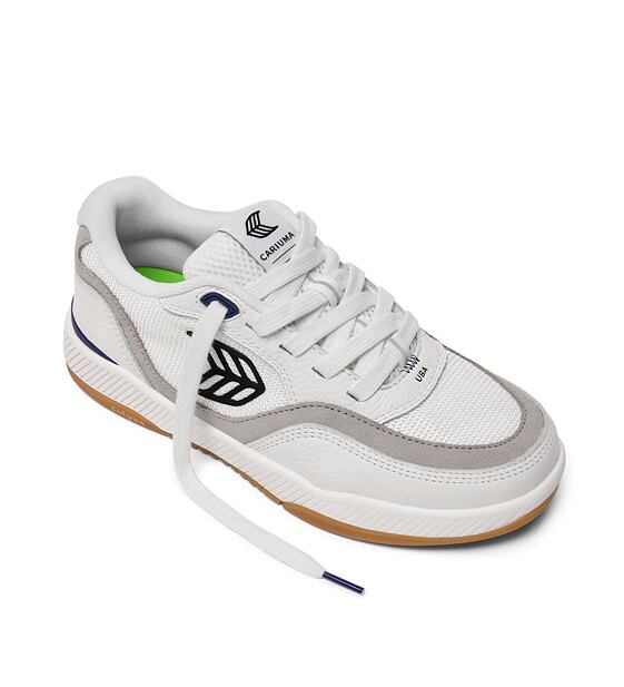 Pánské volnočasové boty Cariuma UBA PRO Off-White Suede and Smoke White Mesh Black Logo Sneaker