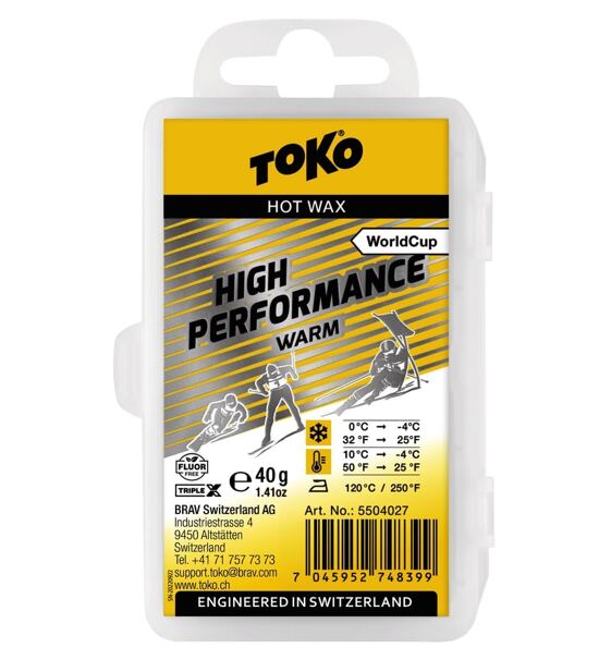 Skluzný vosk Toko High Performance Warm 40g