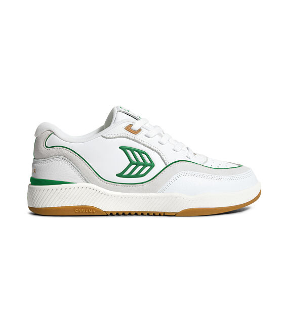 Dámské volnočasové boty Cariuma UBA Gum White Leather Green Logo Sneaker