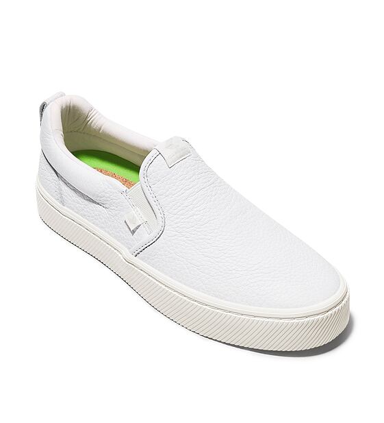 Dámské volnočasové boty Cariuma SLIP-ON White Premium Leather Sneaker