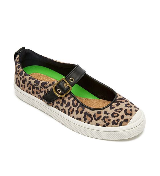 Dámské volnočasové boty Cariuma OCA Mary Jane Leopard Print Suede Sneaker