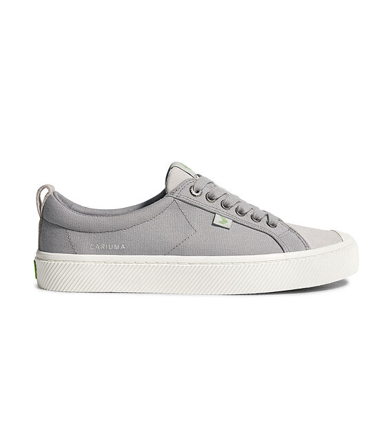 Dámské volnočasové boty Cariuma OCA Low Light Grey Canvas Vintage White Suede Sneaker
