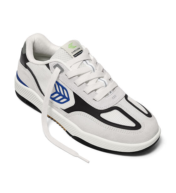 Pánské volnočasové boty Cariuma Skategoat C25 PRO Smoke White Suede Off-White Mesh Bold Blue Logo Bl