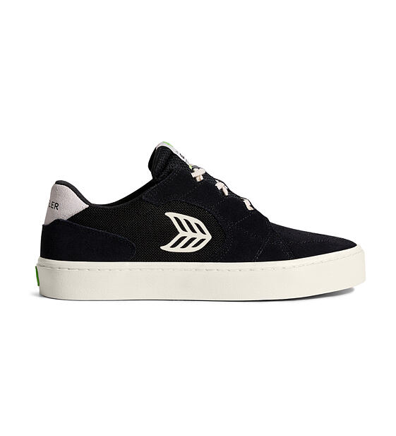 Dámské volnočasové boty Cariuma T20 PRO Black Suede and Mesh Ivory Logo Sneaker