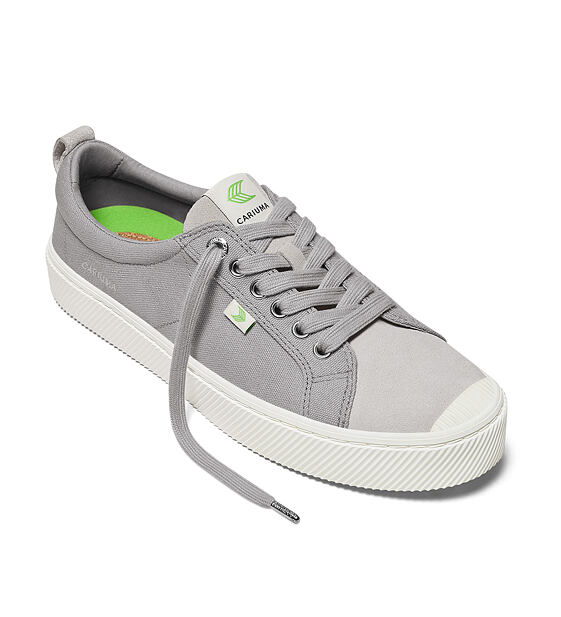 Dámské volnočasové boty Cariuma OCA Low Light Grey Canvas Vintage White Suede Sneaker