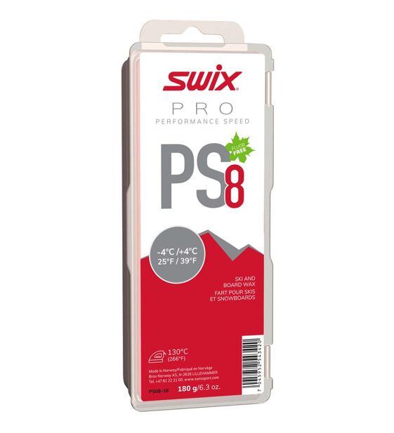 Skluzný vosk Swix PS8 Red -4°C/+4°C, 180g