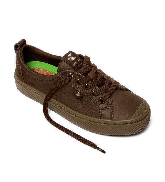 Dámské volnočasové boty Cariuma OCA Low Gum Downtown Brown Premium Leather Sneaker