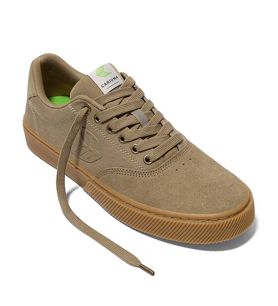 Dámské volnočasové boty Cariuma NAIOCA PRO Gum Burnt Sand Suede and Canvas Burnt Sand Logo Sneaker